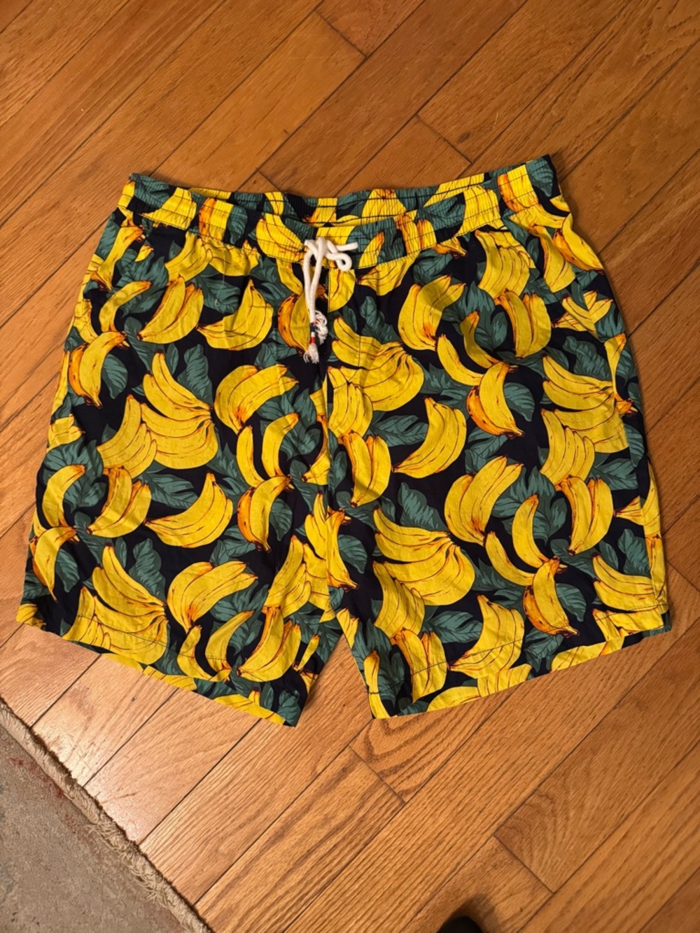 Jogal Mens Banana Print Shorts Sz L Fun Quirky Tropical Beach Summer Lounge